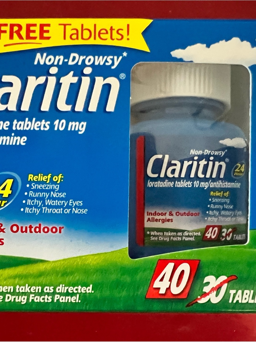 Claritin Non-Drowsy Antihistamine Tablets - Brand New/Sealed - 40 Count